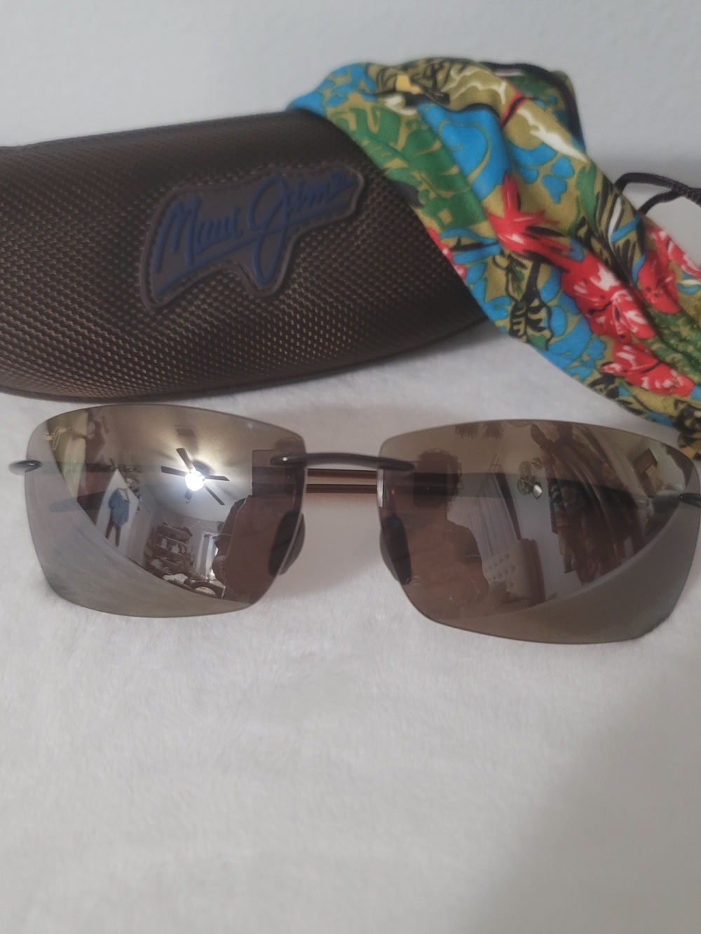 Maui Jim Rimless Brown Unisex Sunglasses